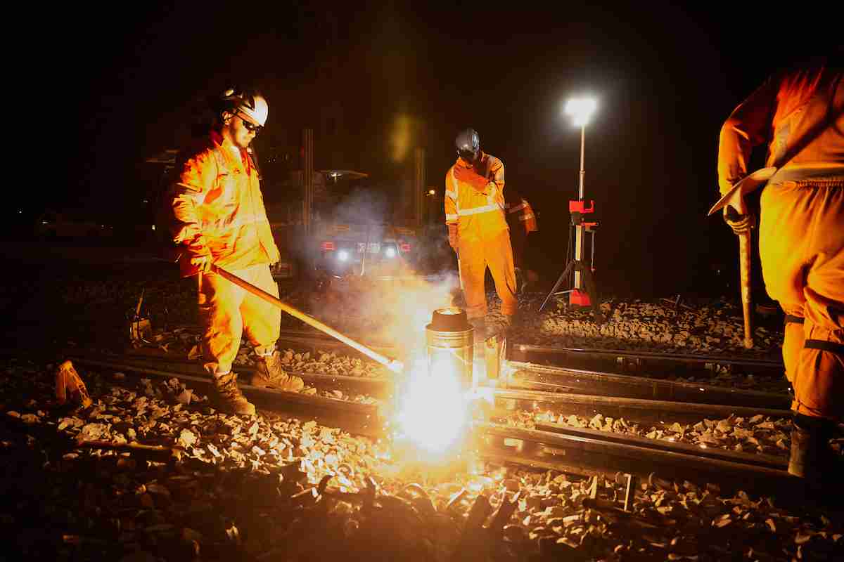 Night welding Westfield Junction