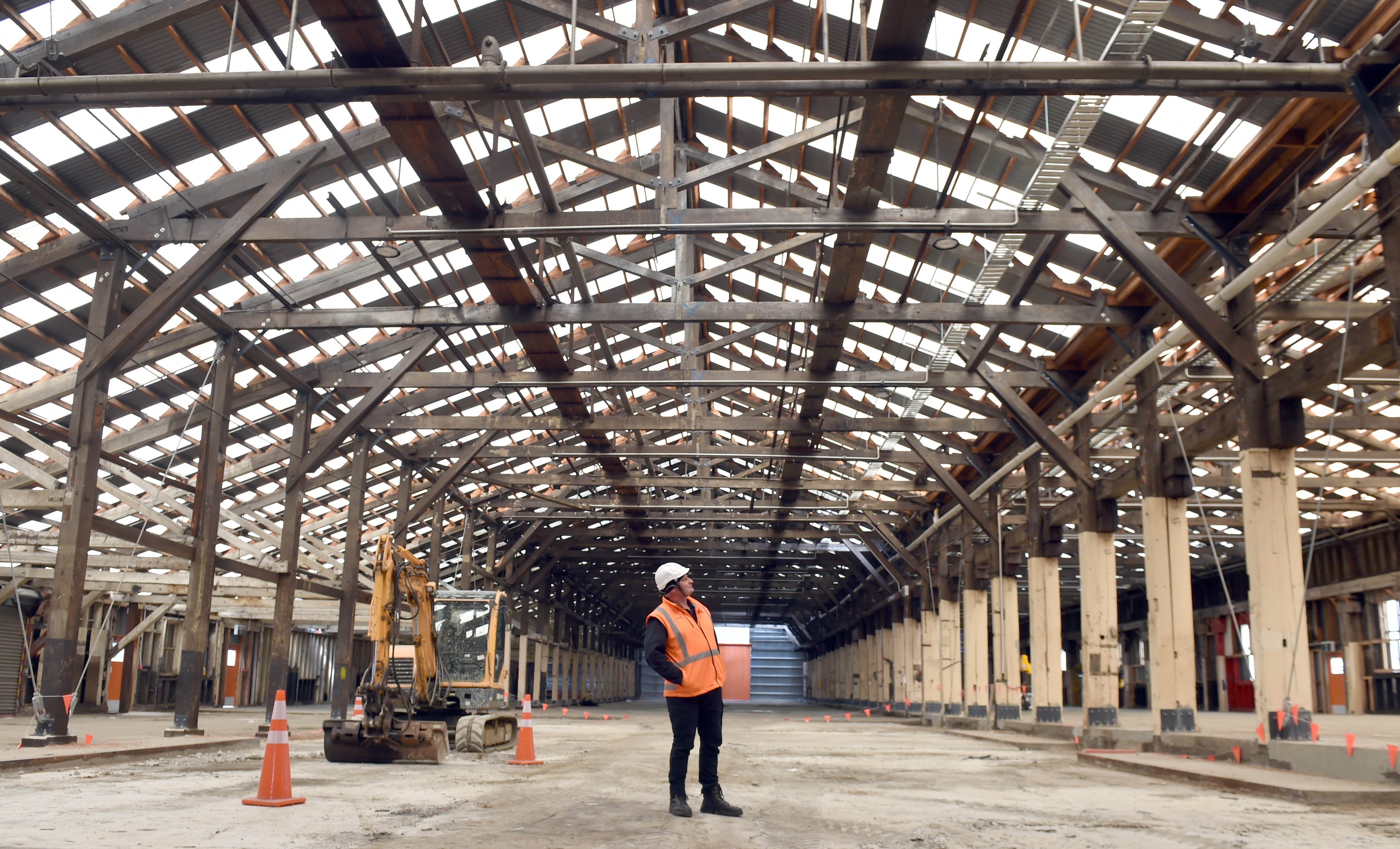 The machine shop has been strengthened and repurposed as an inventory warehouse.