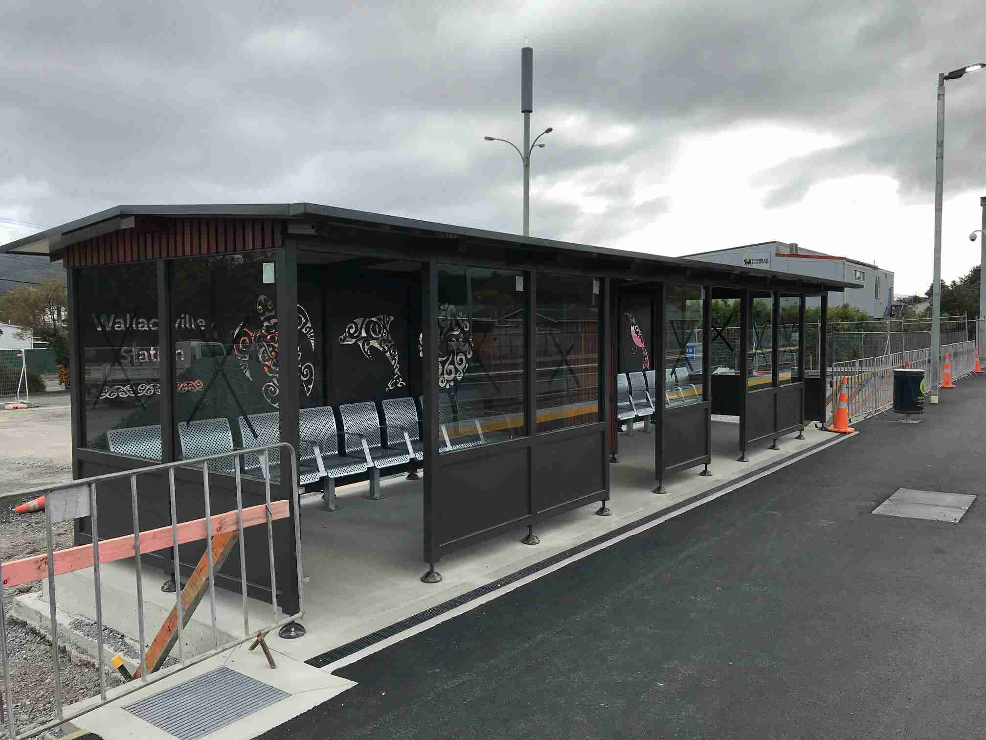 Wallaceville Station new shelters April 2021