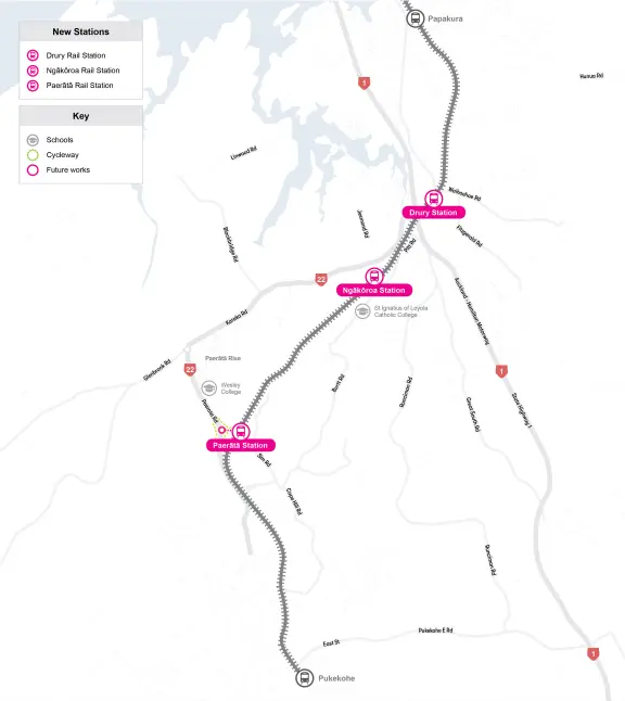 map showing where the three new stations are