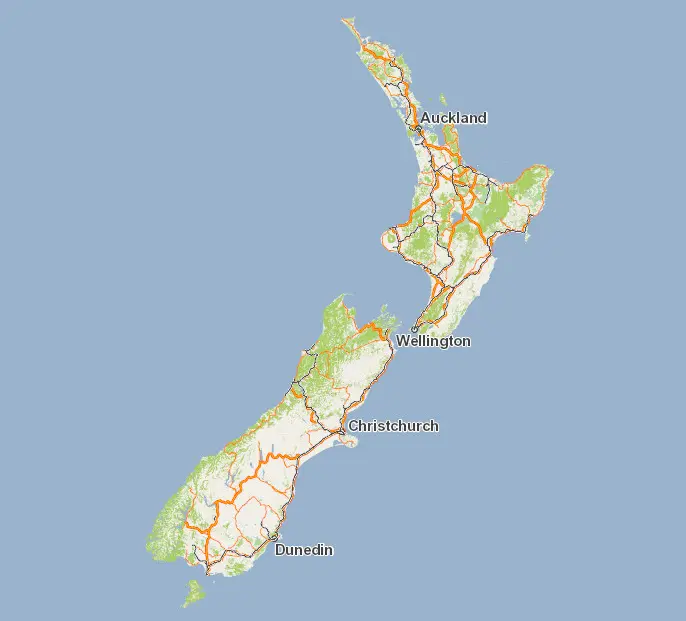 Map of New Zealand