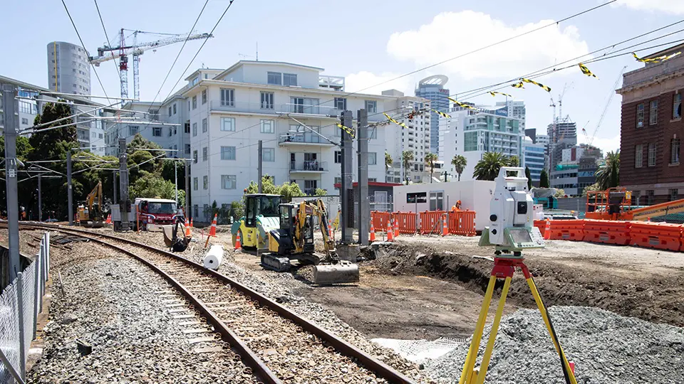 Rail maintenance work in Newmarket